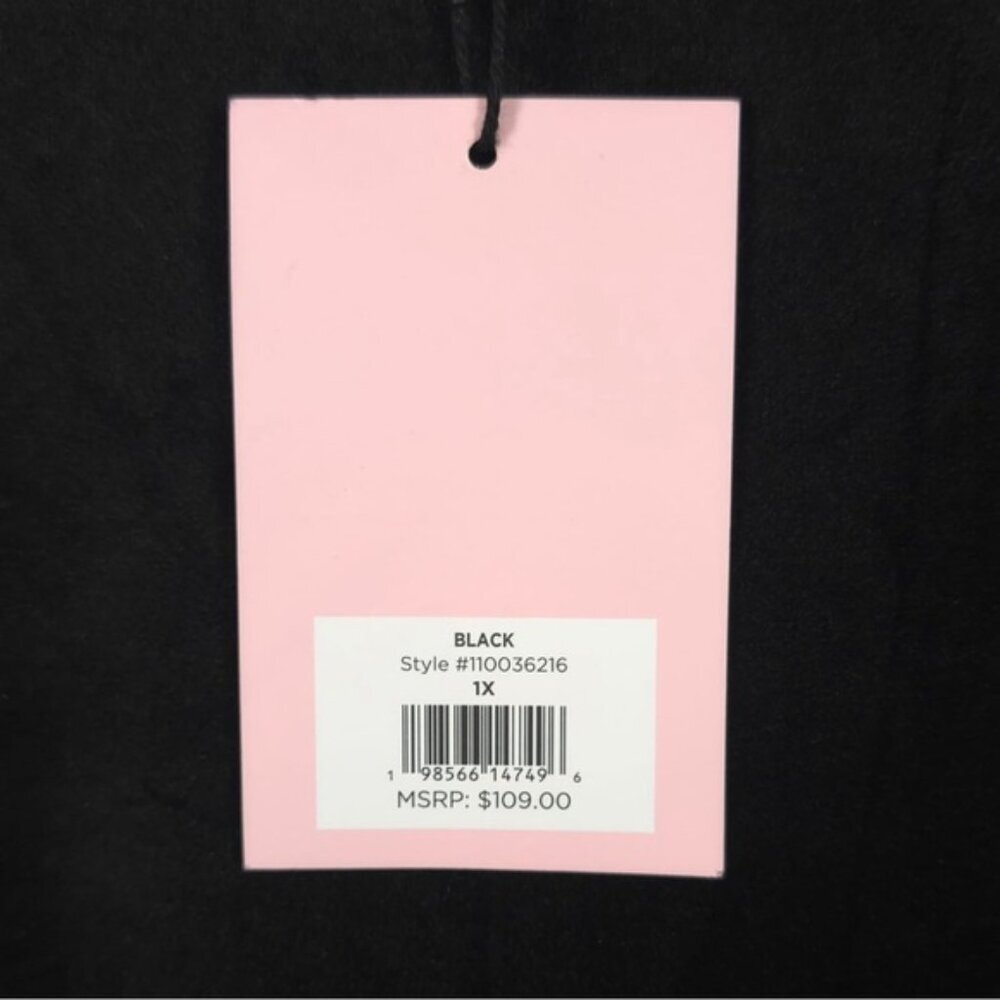 NWT Juicy Couture Black OG Big Bling Velour Track Pant 1X Plus Size Pull On Y2K - Picture 14 of 16